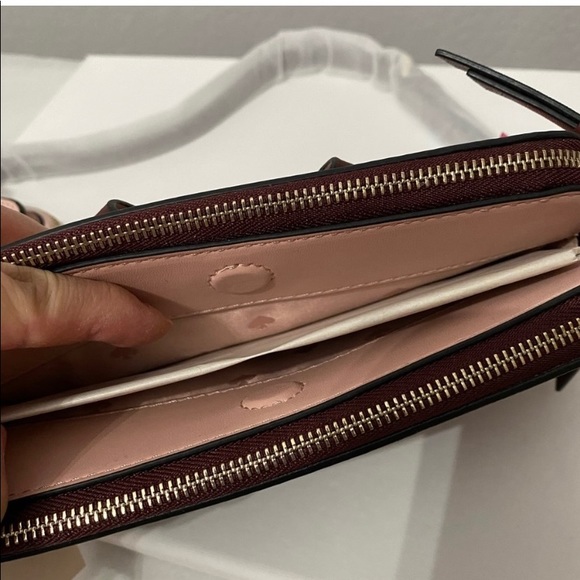 🏵NEW🏵Kate Spade floral puppy/dusty pink color crossbody bag and wallet set - Picture 7 of 8